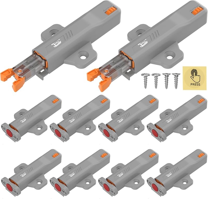 Jiayi Push to Close Cabinet Latch 10 Pack Non Magnetic RV Door Closure