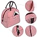 BALORAY Lunch Bag for Women Men Lunch Tote Bag Lunch Organizer Lunch Holder Lunch Container (Black+Red White Stripes)