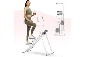 PAETA Foldable Stair Stepper for Home, 350LBs Quiet Stair Climber with LCD Monitor and Adjustable Handlebar - Cardio Exercise Machine at Home for Women