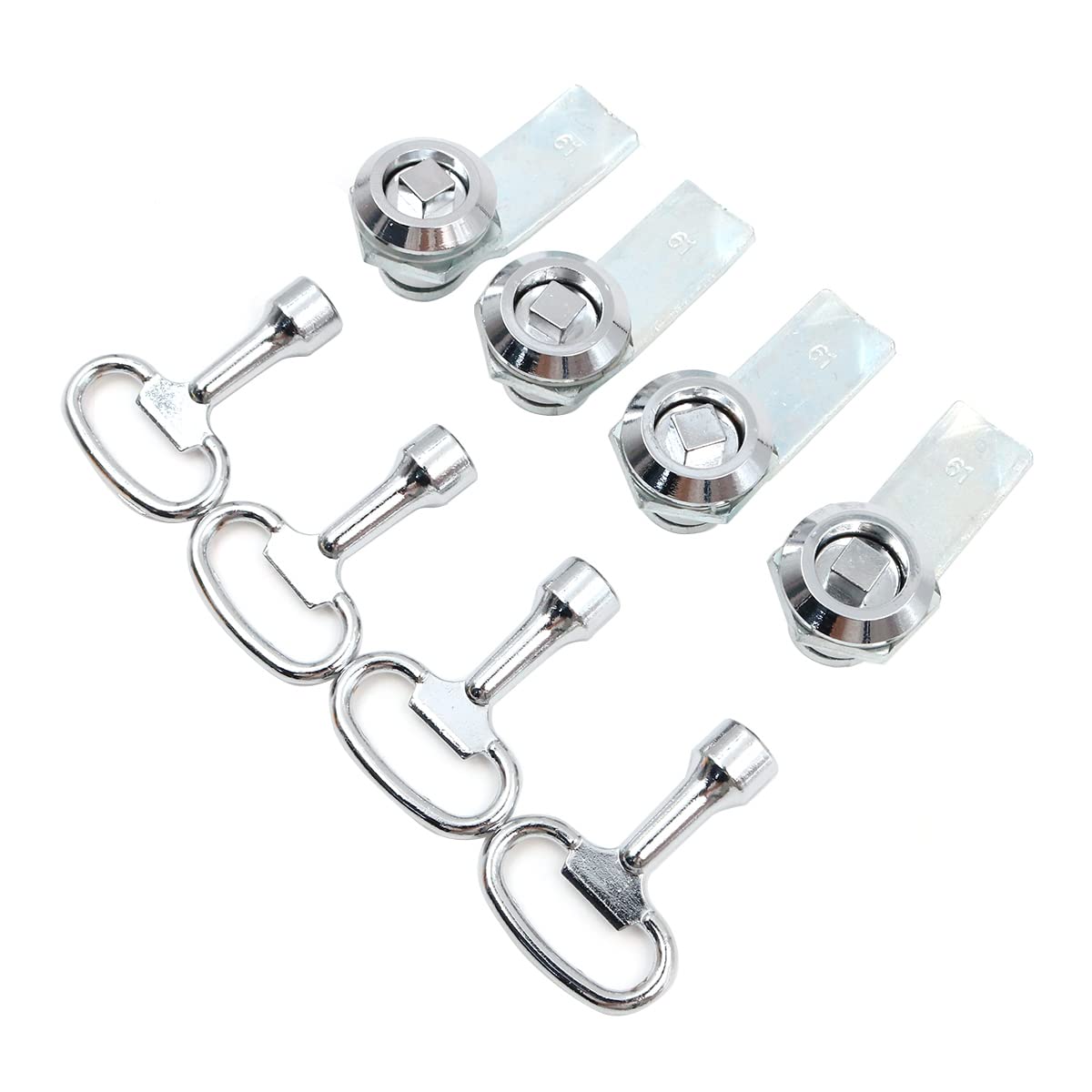 Hsthe Sea 8 Pcs Square Socket Lock，Zinc Alloy Cabinet Door Lock Square Electric Box Lock Square Cam Lock with Square Socket Key (4 Lock 4 Key)