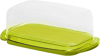 Rotho Fresh Butterdose, Kunststoff (SAN) BPA-frei, grün/transparent, 18,0 x 9,5 x 6,5 cm