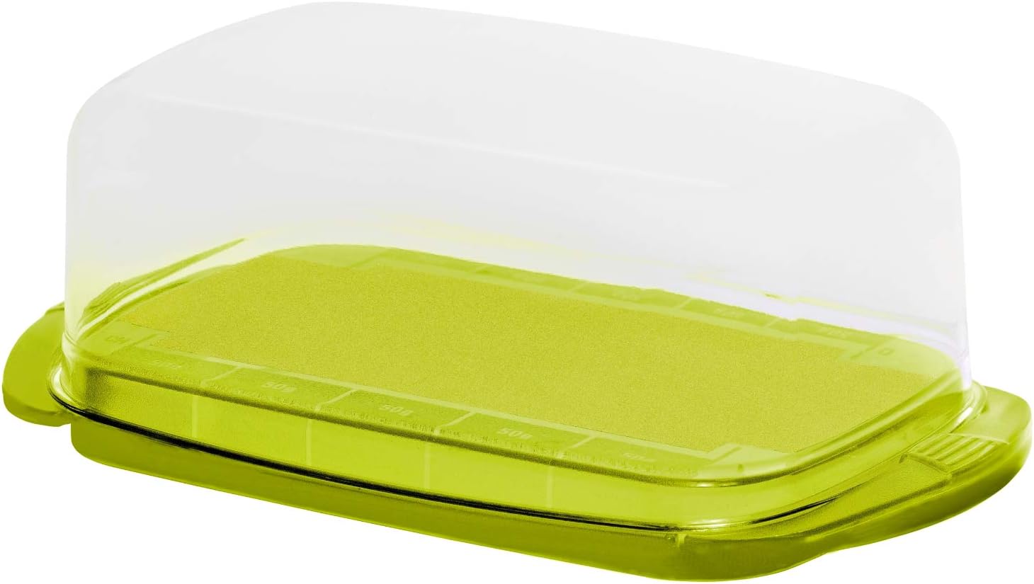 Rotho Fresh Butterdose, Kunststoff (SAN) BPA-frei, grün/transparent, 18,0 x 9,5 x 6,5 cm