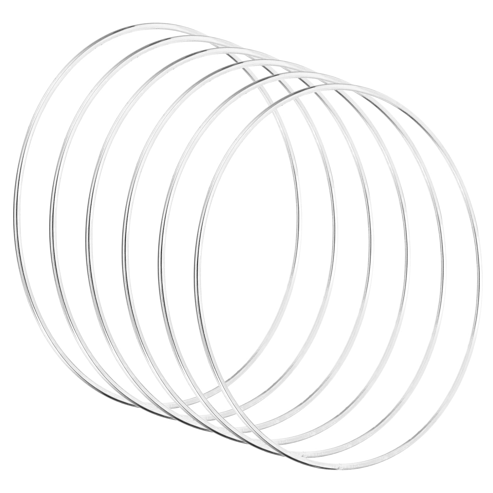 PATIKIL 5.9 Inch Dream Catcher Rings, 6 Pcs Metal Macrame Wreath Floral Round Ring Hoop for Christmas Decor Home Car DIY Craft Wedding Wall Hanging Decorations, Silver — image 1