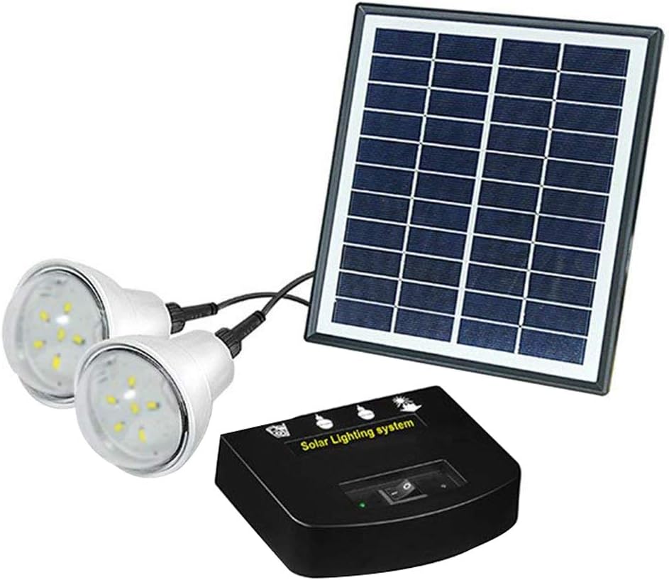 Upeor 4W Solar Panel Lighting Kit, Solar Home Lighting System, USB