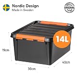 SmartStore 15 Litre Black Plastic Tool Storage Box Clip Lid Impact Resistant view 2