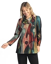 Jess & Jane Women's Abstract Print Brushed Knit