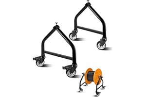 KRYSOLAD Wire Spool Rack, Portable Cable Caddy, Swivel Caster Wheels with Brake, 440 lb Capacity, For Spools up to 28" Diameter