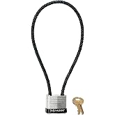 Master Lock Cable Gun Lock 14" Steel Vinyl Coated Cable 2 Keys | Keyed Gun Lock Cable for Pistols, handguns, rifles and shotguns 107DSPT