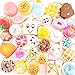 BUDI 20 Pcs Kawaii Squishies Slow Rising Jumbo/Medium/Mini Random Cake Bread Panda Bun with Phone Straps Kids Pretend Play Squishy Charms