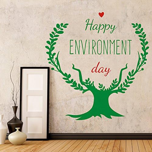 Happy Environment Day Large Tree Wall Decal Living Room Kids Room Bedroom Decoration Stickers Murals Removable Wall Sticker Mural Art Home Room Decro