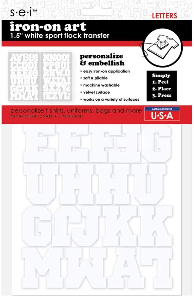 Amazon Com Sei Letter Transfers 1 5 2 Sheets Pkg White Sport