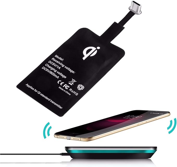 Activer Chargement Sans Fil Samsung A70 MOELECTRONIX USB TYP C Qi Récepteur récepteur sans Fil Adaptateur