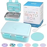 Small Stainless Steel Lunch Box for Baby or Toddlers Boys Girls, Insulated Mini Bento, 3 Eco Metal Portion Sections Leakproof Lid, Pre-School Daycare Lunches, Kids Spill-Proof Snack Container, Green