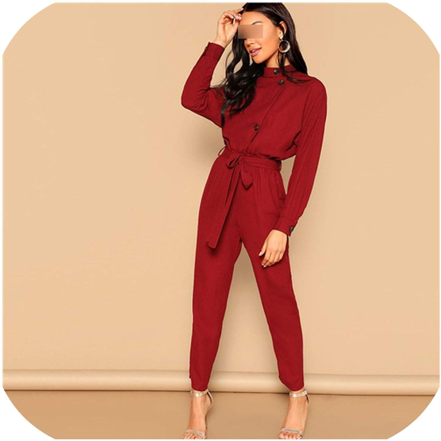 burgundy jumpsuit