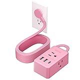 NTONPOWER Pink Extension Cord 15 ft, Pink Power