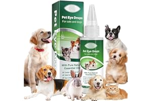 AIQIUSHA Dog Eye Drops 60ML for All Animal Eye Wash,Helps Relieve Pink Eye & Allergy Symptoms,Eases Itching & Irritation,with Pure Natural Essential Oils 100% Natural, Safe, Gentle and Non- Toxic
