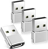 USB A to USB C Adapter 4Pack Aluminum Type C Female Converter
