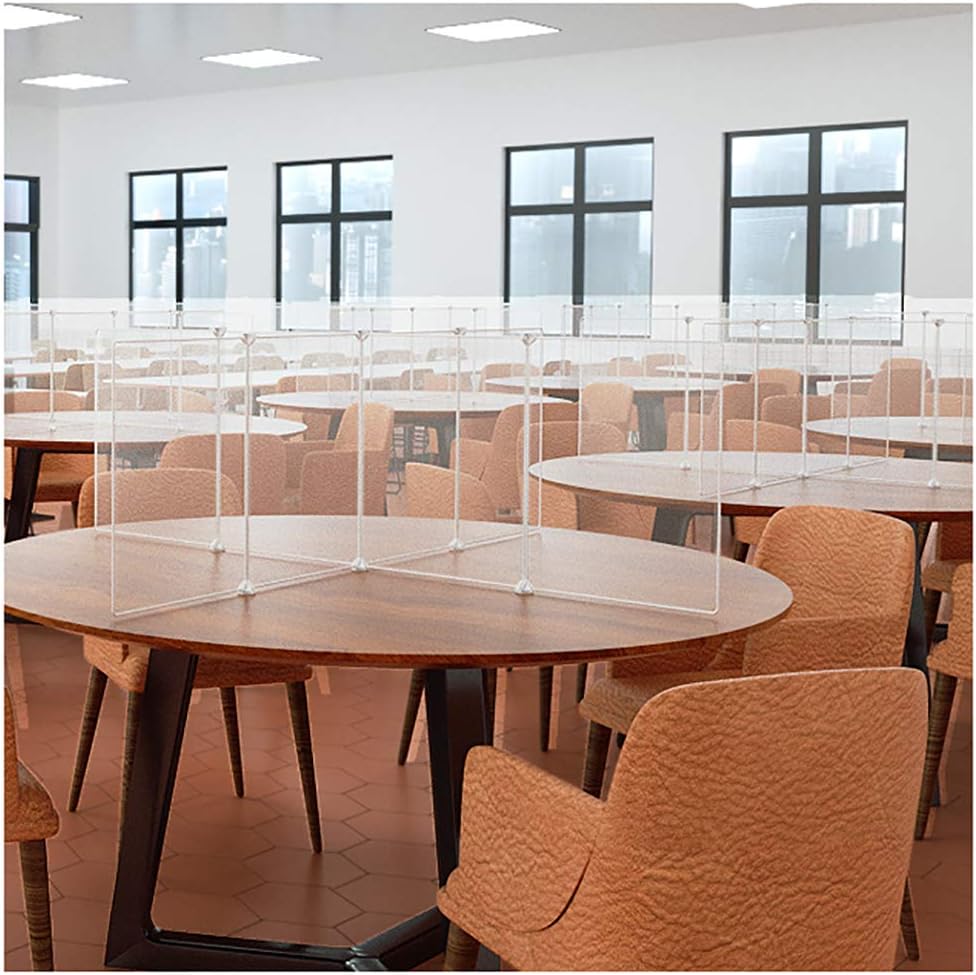 Amazon Com Hong Xia Shop Round Square Desk Dividers For 4 Person Clear Plastic Desk Table Partitions Desktop Sneeze Guard Shield For School Restaurants Cafeteria Office Meeting Room Various Sizes Home Kitchen