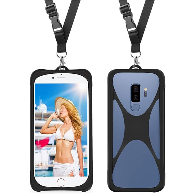 2 in 1 Cell Phone Lanyard Strap Case, Universal Smartphone Neck Laniard