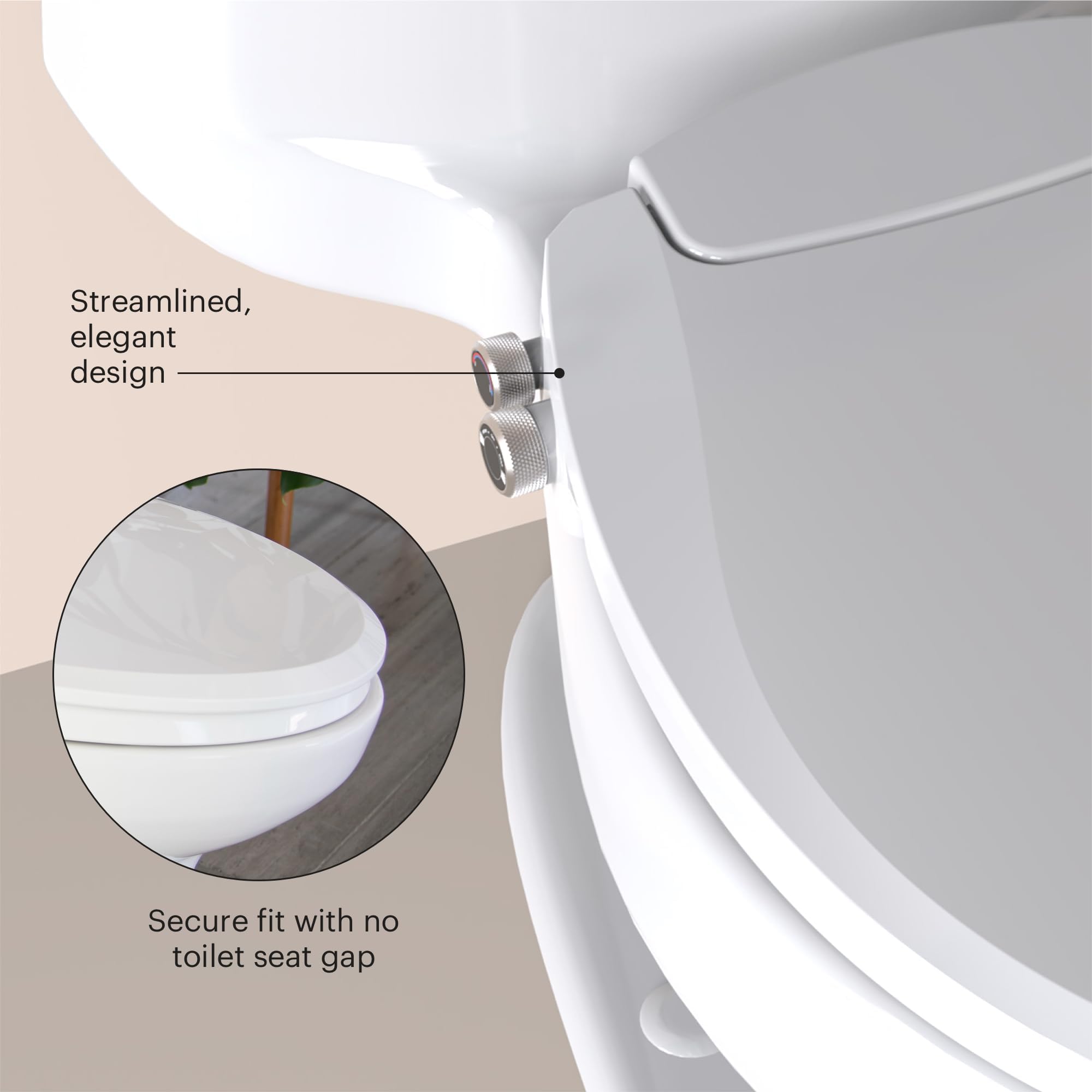 Brondell Swash Bidet Toilet Seat, Non-Electric, Dual Temperature, Fits Round Toilets, White – Dual Nozzle System – with Easy Installation