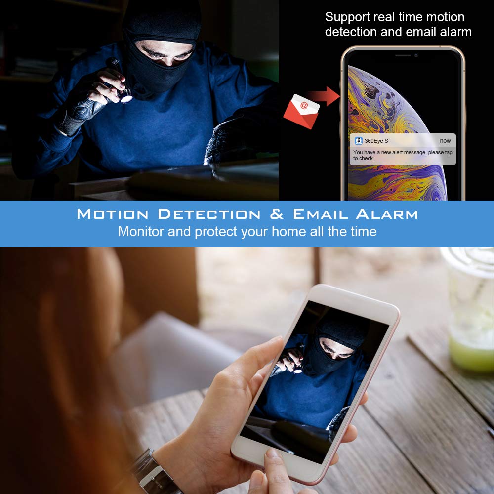 Home Security Camera Wifi,1080P HD Wireless IP Security Surveillance With Night Vision Motion Detection Cloud Service 2-Way Audio Micro SD Recording Monitor for Baby/Elder/Pet