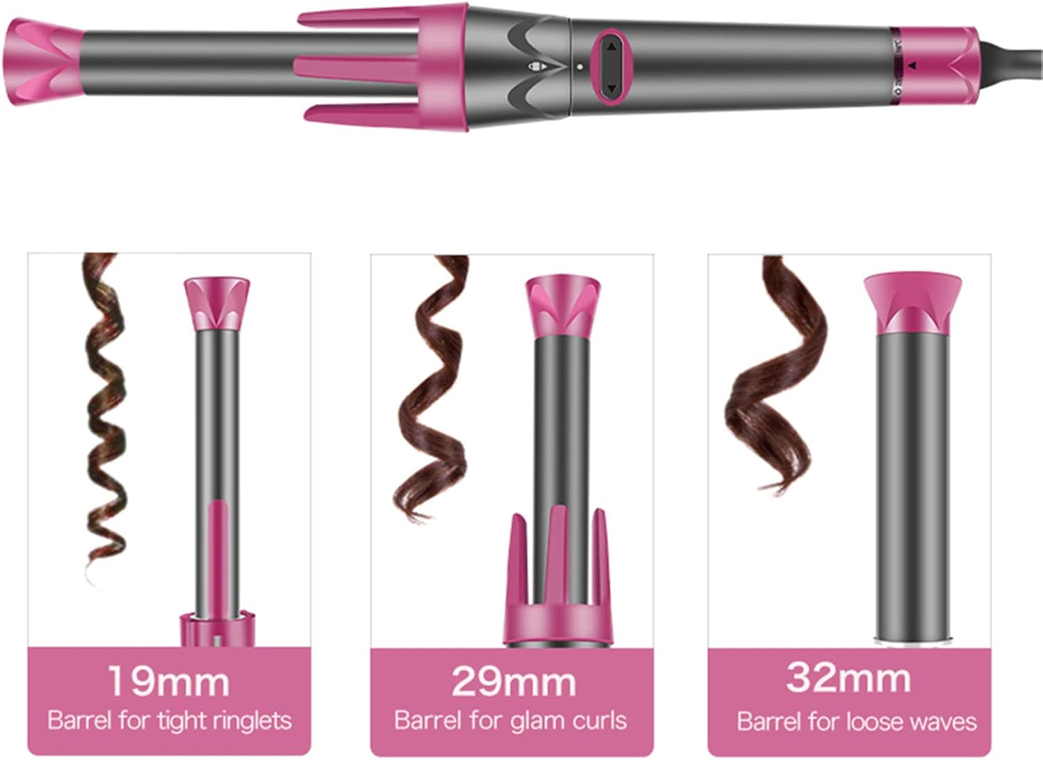 Hair Curler, 3 Wands Hair Curling Iron Automatic Hair Styling Kit with Quick Heat Interchangeable Ceramic Barrels: Health & Personal Care