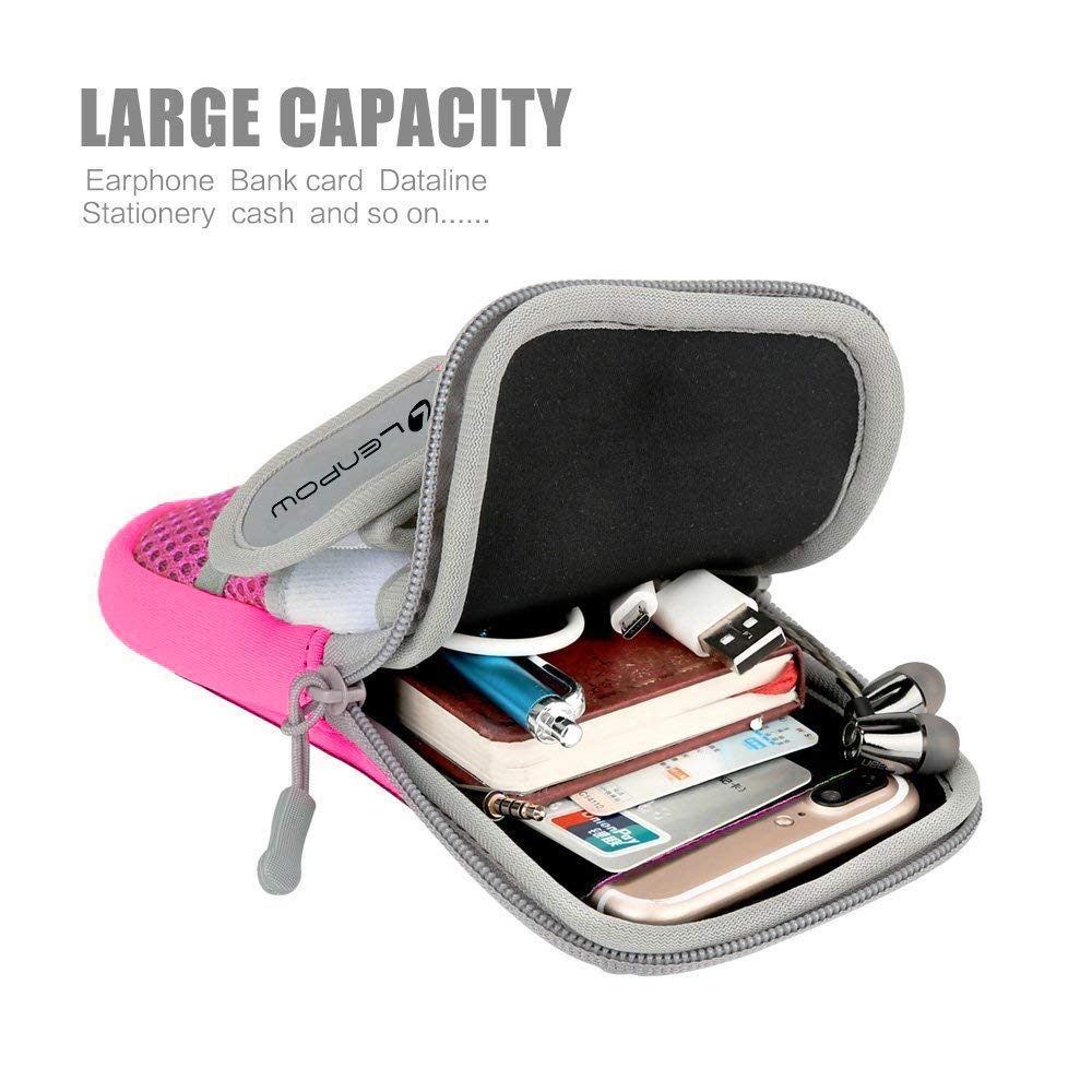 LENPOW Multifunctional Outdoor Sports Armband Sweatproof Running Armbag Casual Arm Package Bag Gym Fitness Cell Phone Bag Key Holder for iphone 8 7Plus 6sPlus Samsung Galaxy Note 5 4 S8 S7 Edge Plus