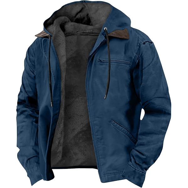 Chaqueta Polar Con Capucha Para Hombre MODRYER - Abrigo Térmico De Invierno, Con Cremallera Completa, Bolsillos Y Forro Polar, Estilo Casual