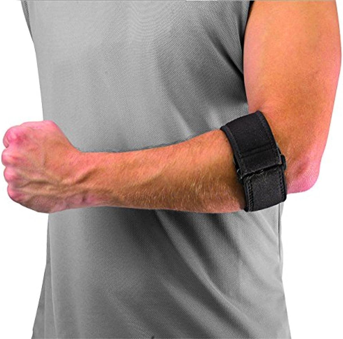 Mueller Tennis Elbow Support with Gel Pad, Black, One Size Fits Most (Pack of 1): Health & Personal Care