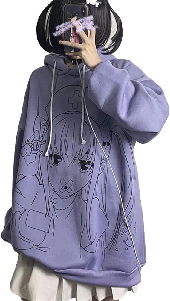 Amazon Mlboss レディース トップス パーカー 裏起毛 ゆったり トレーナー 長袖 フード付き スウェットパーカー ビッグシルエット オーバーサイズ 原宿系 ファッション アウター 秋 冬 パープル トレーナー パーカー 通販