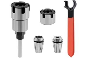 HOUSEEN 1/4 Inch Shank Router Bit Collet Extension Chuck Converter Adapter with ER20 Spring Collet and ER20 M Type Collet Chuck Wrench Spanner, ​Convert 1/2-Inch & 1/4-Inch Shank Bits (Size:ER20-1/4)