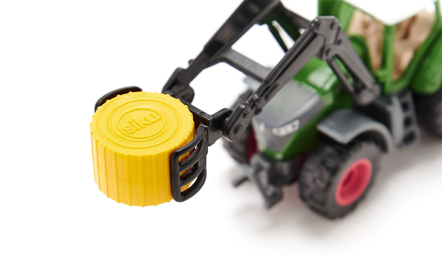 siku 1539, Fendt 1050 Vario Traktor, Metall/Kunststoff, Grün, Schwenkbare Ballenzange und abnehmbare Kabine 2