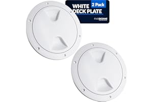Five Oceans Boat Hatch, Marine Hatch - Boat Access Hatch, Round Inspection Deck Plate Hatch with Detachable Cover for Boat Yacht, UV Resistant ABS White Plastic, 4", 5", 6", 8" Multiple Sizes