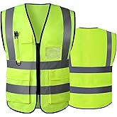 Tydon Guardian Reflective Safety Vest for Women Men High Visibility Security With Pocket Zipper Front Meet ANSI/ISEA Standard