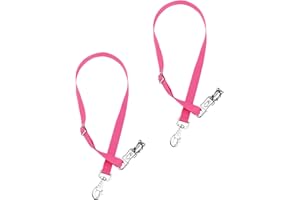 Gydoty Premium Nylon Horse Trailer Tie - Adjustable, Durable, 1-Inch Wide Strap, Nickel-Plated Hardware for Secure Transport(2PCS, Pink)