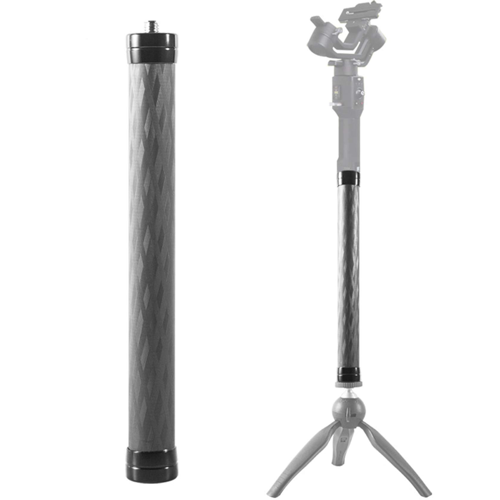 Hensych 8-layer Carbon Fiber Extension Rod Extension Pole Stick Carbon Fiber Bar 1/4 Inch Universal Rod for Most Camera/Mobile Phone Stabilizer/SLR/Digital Camera