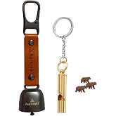 Auroraki's Loud Bear Bell with Magnetic Silencer for Bear Deterrent, Survival, Camping, Hiking, Biking, Climbing - Brown