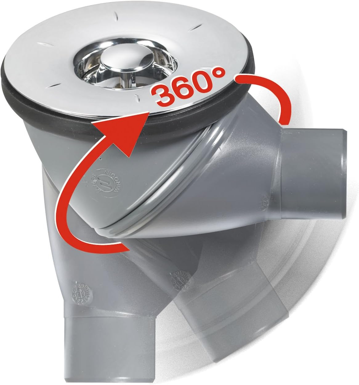 Wirquin James 34230004 Shower Plughole/Can be Fitted into Numerous Positions/Diameter 90 mm/Output Diameter 470 mm - Image 3