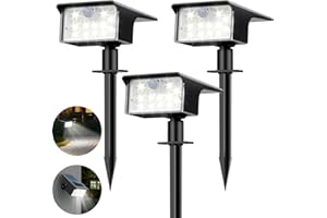 nipify Solar Spot Lights Outdoor, 3 Pack/62 LED Solar Motion Sensor Lights Outdoor Waterproof, 3 Modes Solar Powered Landscape Spotlights 2-in-1 for Outside Yard Wall Garden, Cool White
