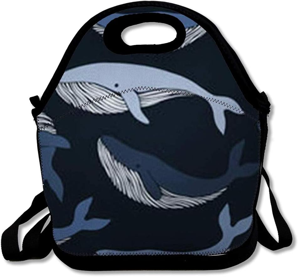 Lunch Bags for Women Insulated Marine Pattern Whales Wildlife Shark Aqua Aquarium Whale Design Lunch Box Tote for Work or School