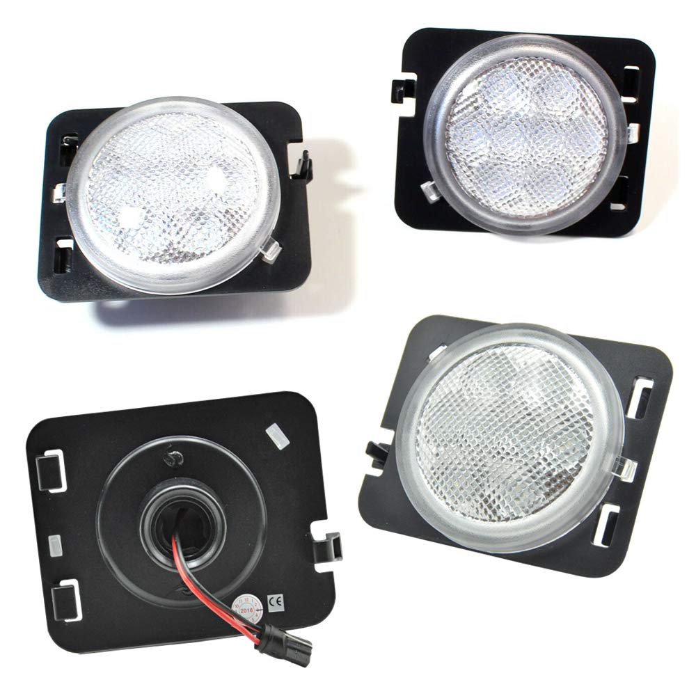 Pair Led Side Marker Lights Fender Flare Lamps for Jeep Wrangler JK
