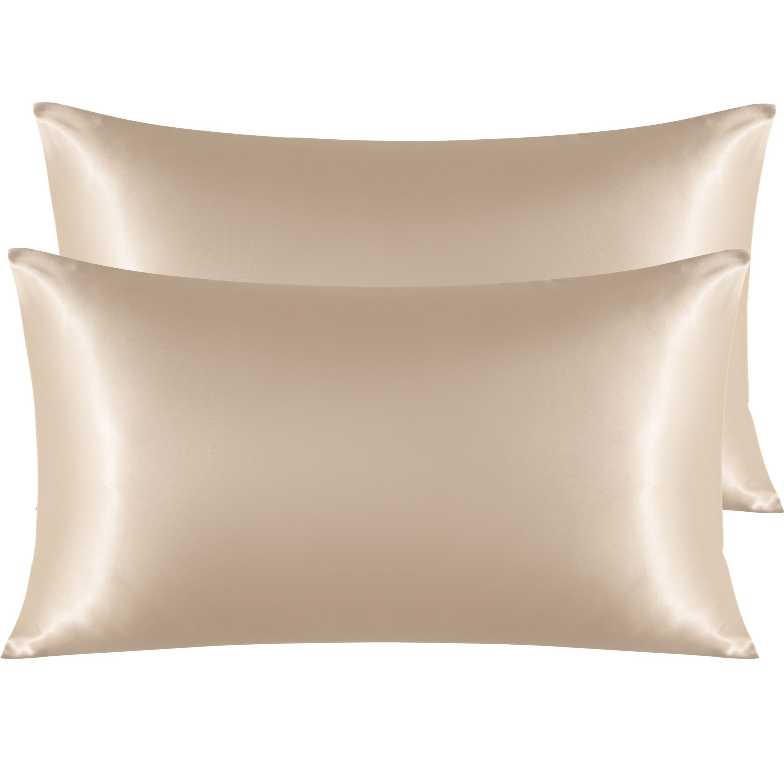 NTBAY Silk Satin Pillowcases - Satin Pillowcase for Hair and Skin, Pillow Cases 2 Pack with Envelope Closure, 50x90 cm, Taupe — image 1