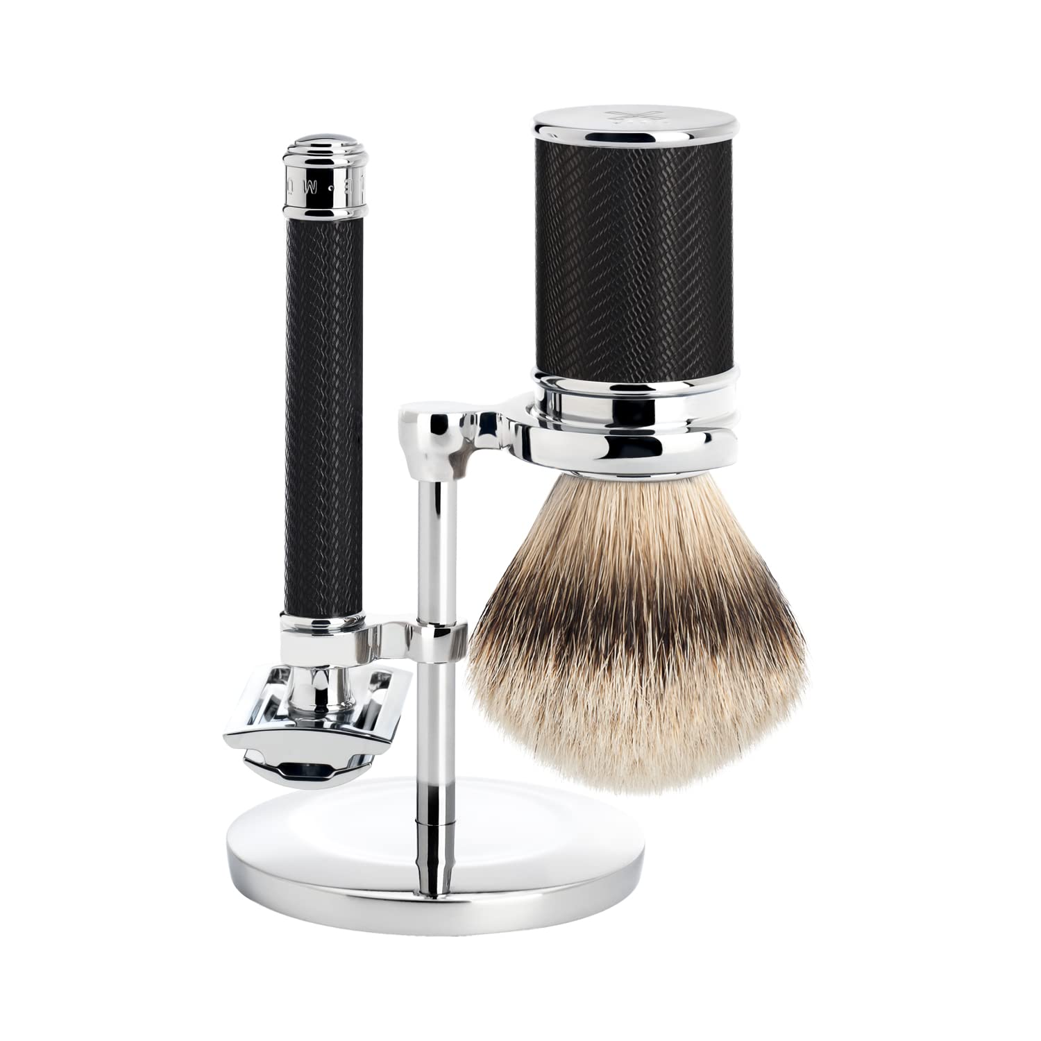 MÜHLE 3-Piece Traditional Silvertip Badger Shaving Set, Black