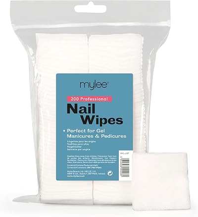 MYLEE Pro Nail Wipes 200 Pack Gel Removal Soft Pads for Manicure