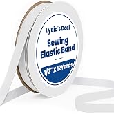 Elastic Band for Sewing 1/2 Inch Wide 12 Yards, Durable &amp; Soft High Elasticity Stretch Elastic Bands Cord for Sewing, Waistbands, Pants, DIY Crafts, White