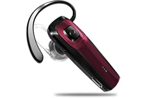 TOORUN Bluetooth Earpiece, M26 Bluetooth Headset Handsfree Wireless Headphone with Noise Cancelling and Microphone Compatible for Android iPhone Cell Phone Laptop - Red