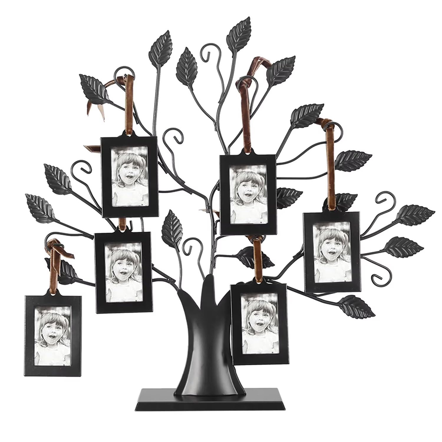 Family Tree Photo Frame, 6 Hanging/12 Hanging Photos Display Family Photos Frame Display Tree with Hanging Pictures Frames Home Decor(S-6 photo frames with 6.7 * 4.7cm)