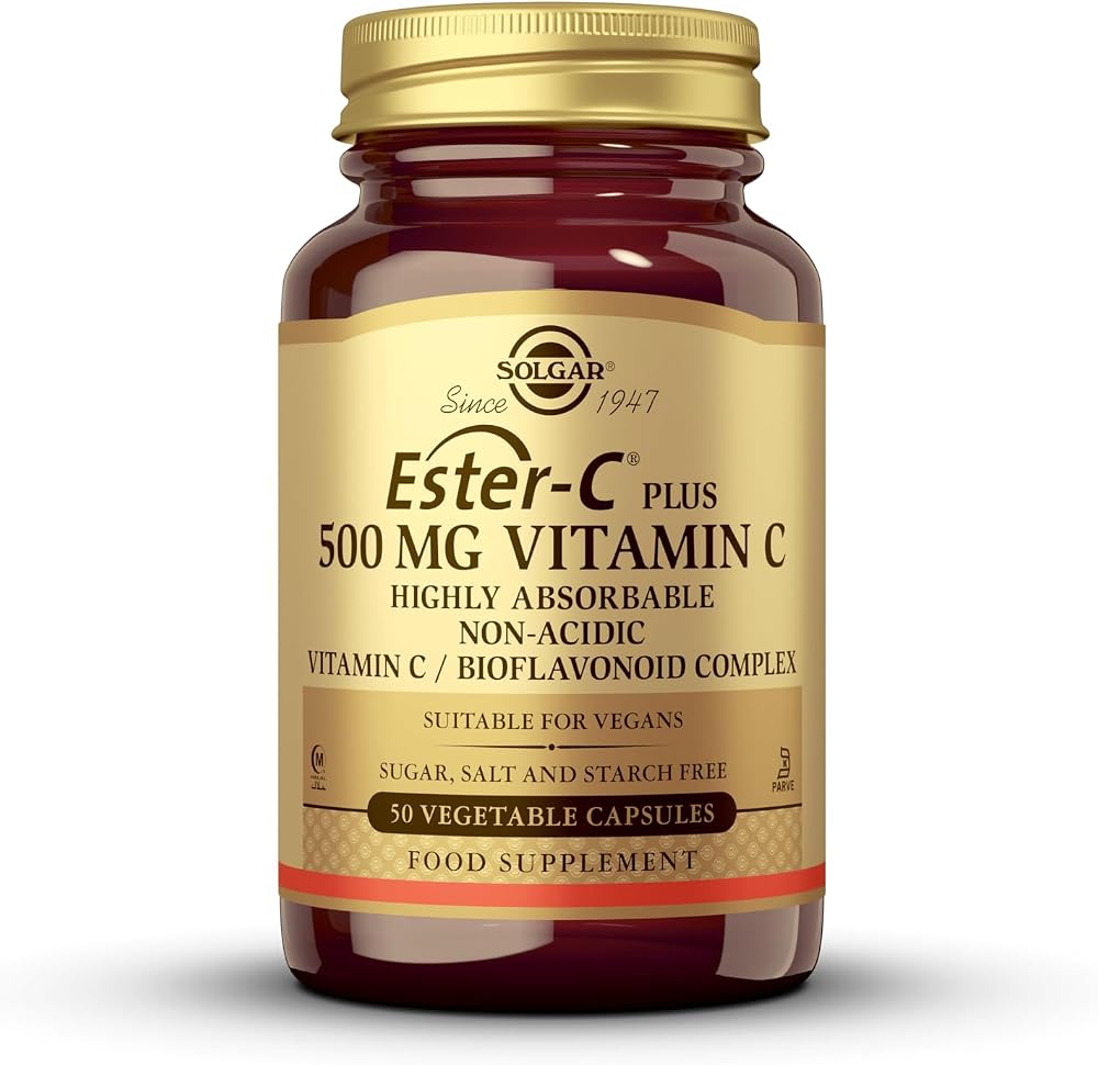 Solgar Ester-C Plus 500 mg Vitamin C Veg Capsules 50 Pack – Vegan