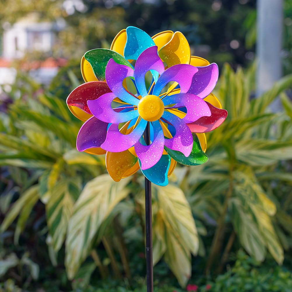 Photo 1 of DREAMSOUL 13" Wind Spinners Outdoor, Colorful Wind Spinners Yard Art for Garden Patio Lawn Decor (63 * 13 Inches)