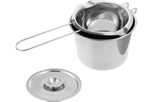 Cabilock Stainless Steel Melting Pot Double Boiler 6.29X6.29X3.93In for Butter Chocolate Cheese with Lid Easy Clean Kitchen H